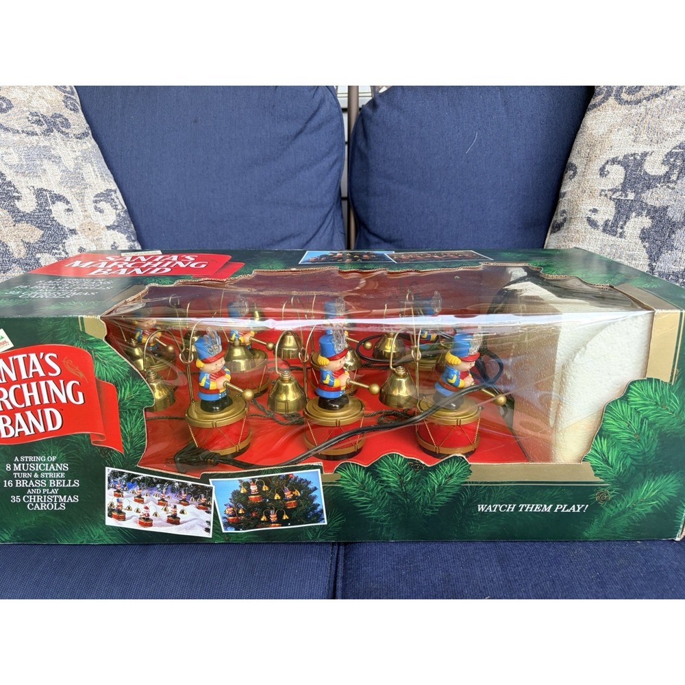 MR. Christmas "Santa's Marching Band" 8 Musical Bells 35 Songs New